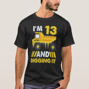 I'm 13 And Digging It 13 Years Boys 13th Birthday  T-Shirt