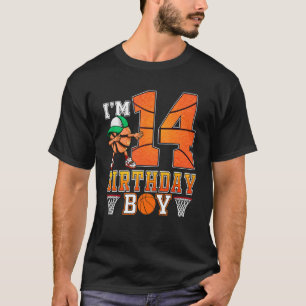 I'm 14 Years Old 14th Birthday Boy Basketball T-Shirt