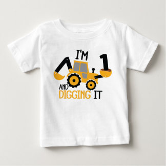 I'm 1 And Digging It Construction Birthday Boy  Baby T-Shirt