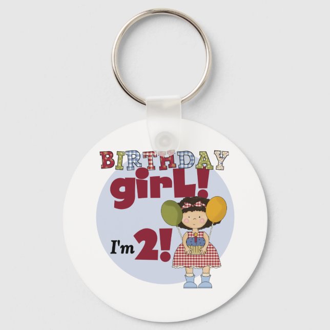 I'm 2  Birthday Girl T-shirts and Gifts Keychain (Front)