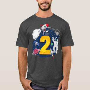 I'm 2 Years Old Astronaut Outer Space 8th Birthday T-Shirt
