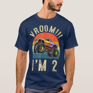 I'm 2 Years Old Vroom 2nd Birthday Party Truck Car T-Shirt