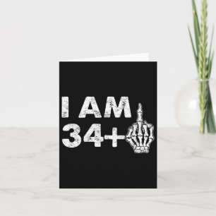I'm 35 Years Old Funny Skeleton Middle Finger 35th Card