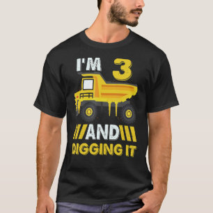 I'm 3 And Digging It 3 Years Boys 3rd Birthday Exc T-Shirt