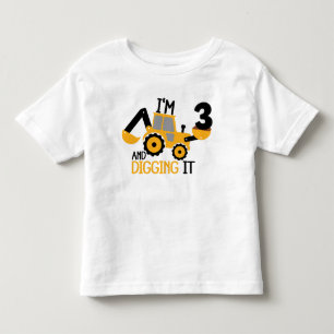 I'm 3 And Digging It Construction Birthday Boy  Toddler T-shirt