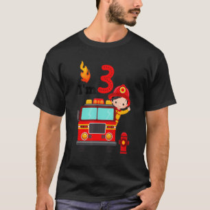 I'm 3rd Birthday Boy Fire Engine Truck Toddler Fir T-Shirt
