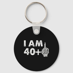 I'm 41 Years Old Fun Skeleton Middle Finger 41st B Keychain
