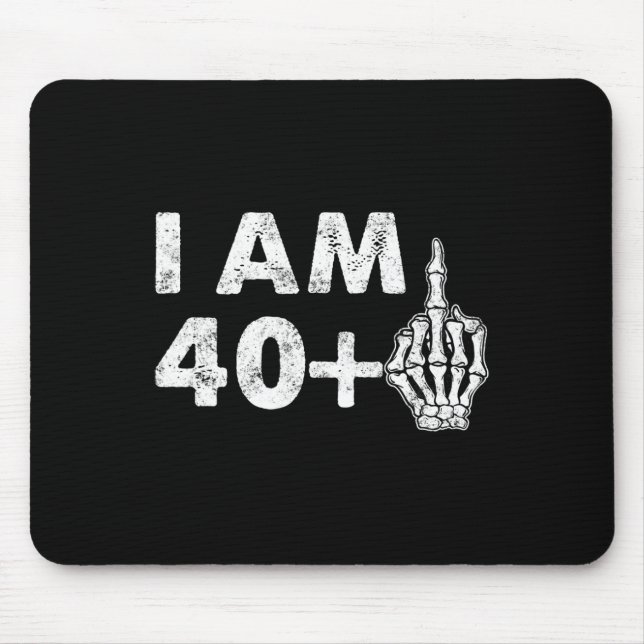 I'm 41 Years Old Fun Skeleton Middle Finger 41st B Mouse Pad (Front)