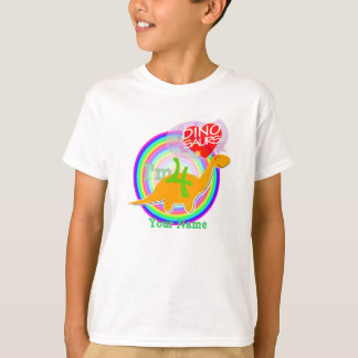 I'm 4 - 4th Birthday Party Orange Dino T-Shirt