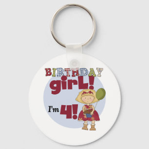 I'm 4 Birthday Girl T-shirts and Gifts Keychain