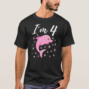 I'm 4 Toddler Cute Pink Dolphin Idea Birthday Kid T-Shirt