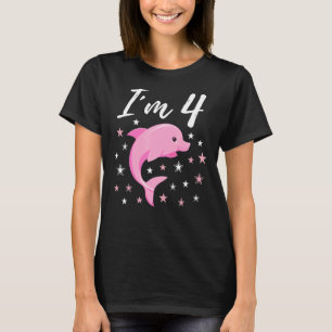 I'm 4 Toddler Cute Pink Dolphin Idea Birthday Kid T-Shirt