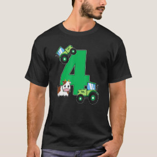I'm 4 Tractor 4th Birthday Farmer Boy 4 Year Old T-Shirt