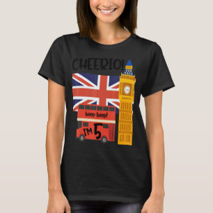 I'm 5 5th Birthday British London Theme United K T-Shirt