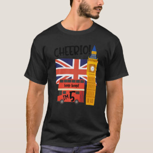 I'm 5  5th Birthday British London Theme United Ki T-Shirt