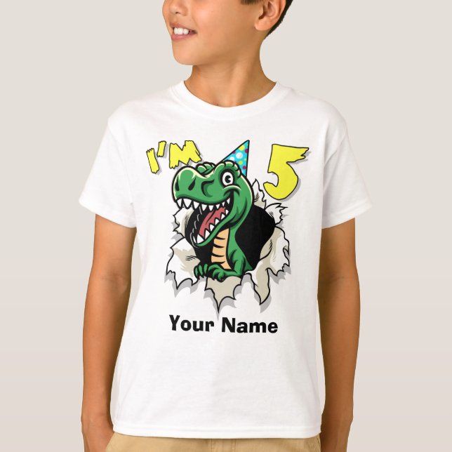 I'm 5 Dinosaur T-Shirt (Front)
