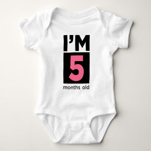 I'm 5 Months Old Pink Baby Bodysuit