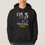 I'm 5 This is how I roll Monster Truck Men Hoodie<br><div class="desc">I'm 5 This is how I roll Monster Truck 5th Birthday Boys Family Matching Design Gift Tee Men Basic Hooded Sweatshirt Classic Collection.</div>