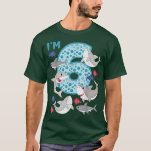 I'm 6 6th Birthday Crew Shark Theme Family Matchin T-Shirt