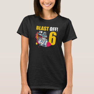 I'm 6 Astronaut Planet Spaceship Happy Birthday T-Shirt