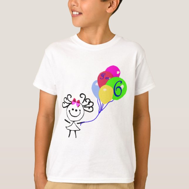 I'm 6 Stick Figure T-Shirt (Front)