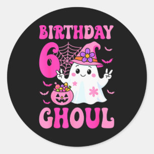 I'm 6 Years Old Girls Cute Ghost It's My 6th Birth Classic Round Sticker