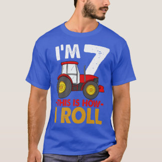 I'm 7 This Is How I Roll Truck Birthday Funny Wome T-Shirt