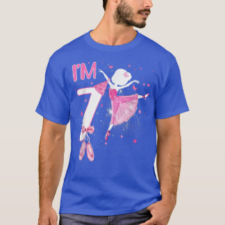 Im 7th Birthday Ballerina Girl Ballet Shoes Theme T-Shirt