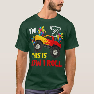 I'm 7th This Is How I Roll Monster Truck 7th Birth T-Shirt