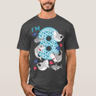 I'm 8 8th Birthday Crew Shark Theme Family Matchin T-Shirt