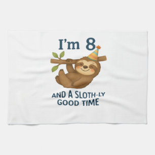 I'm 8 and a Sloth-ly Good Time Classic T-Shirt Kitchen Towel