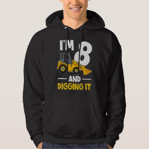 I'm 8 And Digging It 8 Years Old 8th Birthday Trac Hoodie