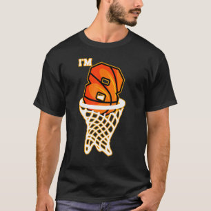 I'm 8 Basketball Birthday Theme Bday Party Celebra T-Shirt