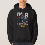 I'm 8 This is how I roll Monster Truck Men Hoodie<br><div class="desc">I'm 8 This is how I roll Monster Truck 8th Birthday Boys Family Matching Design Gift Tee Men Basic Hooded Sweatshirt Classic Collection.</div>
