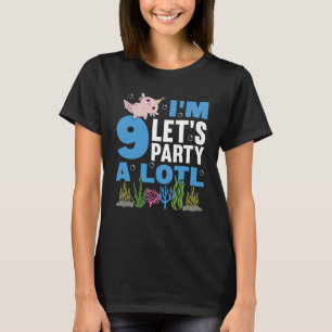 I'm 9 bday Axolotl party cute 9th Birthday Kids Ax T-Shirt