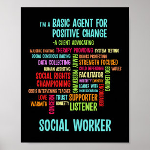 I'm A Basic Agent For Social Worker Gift Mental Poster