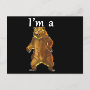 I'm a Bear Grizzly and Brown Bears Holiday Postcard