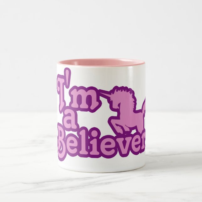 I'm a Believer in Unicorns Two-Tone Coffee Mug (Center)