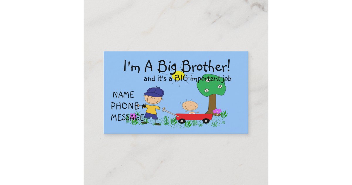 I'm A Big Brother Calling Card Zazzle