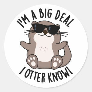 I'm A Big Deal I Otter Know Funny Animal Pun  Classic Round Sticker