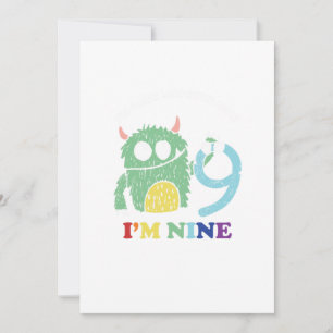 Im A Big Monster Now 9 th Birthday Party Gift Invitation