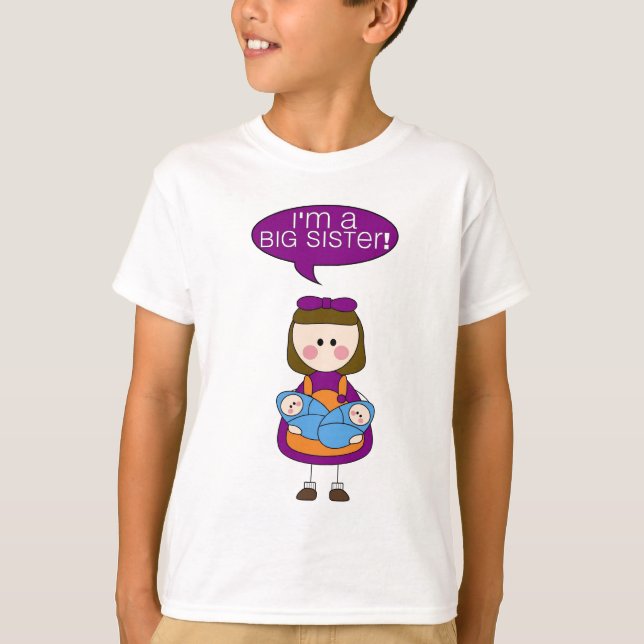 i'm a big sister! (twin boys) T-Shirt (Front)