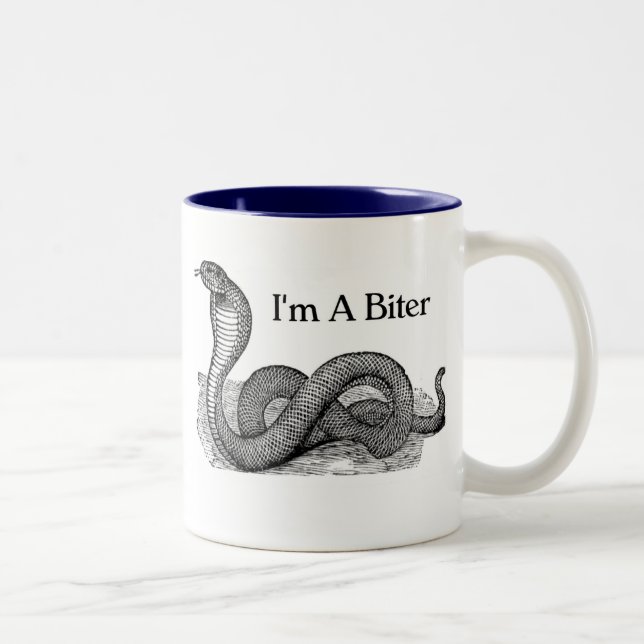 I'm a biter cobra t-shirt Two-Tone coffee mug (Right)