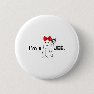 I'm A Boo Jee Funny Cute Red Bow Girl Lady Spooky 2 Inch Round Button