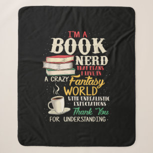 I'm a Book Nerd - Book Lover - Literature Sherpa Blanket