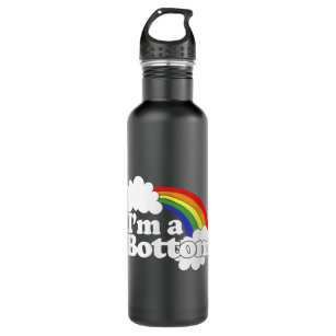 I'm a bottom shirt funny gay parody tshirt humour  710 ml water bottle