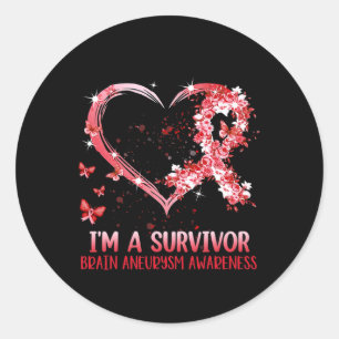 I'm A Brain Aneurysm Warrior Awareness Support Gra Classic Round Sticker