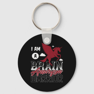 I'm A Brain Aneurysm Warrior Awareness Support Gra Keychain