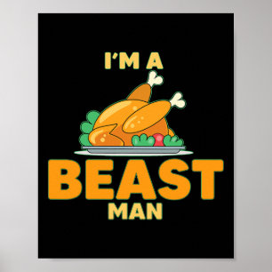 I'm A Breast Man Turkey Funny Thanksgiving  Poster
