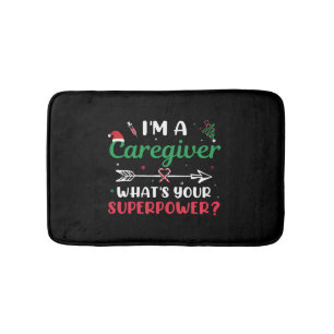 I'm a Caregiver What's your Superpower Christmas Bath Mat
